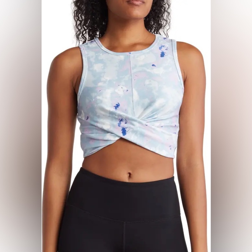 NWT WILDFOX Twist Crop Sports Tank Top Splatter Print